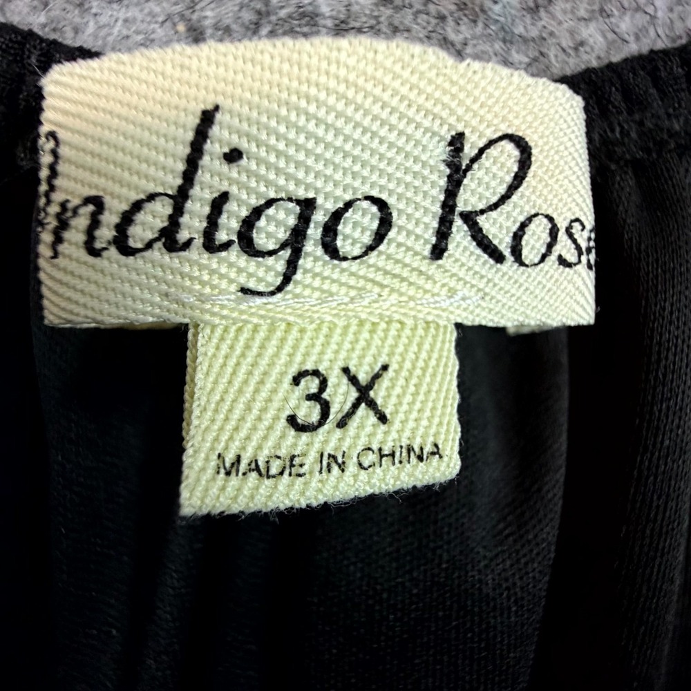 Indigo Rose Midi Dress Womens 3X Black Ruffled Sleeve Oversized Flowy LBD Party - Picture 5 of 7